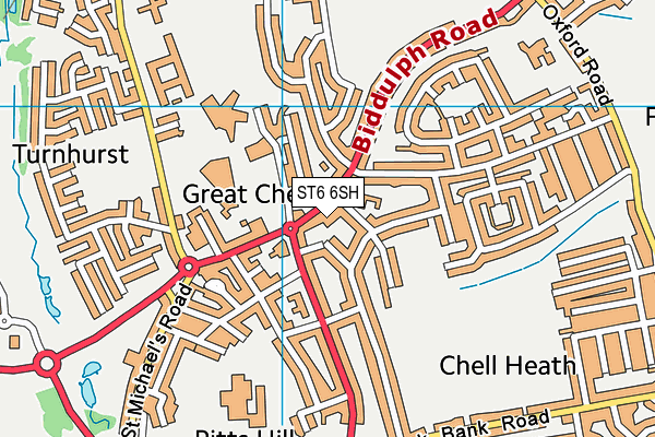 ST6 6SH map - OS VectorMap District (Ordnance Survey)