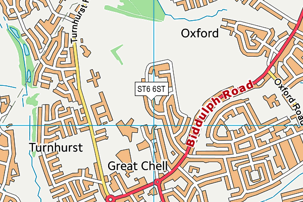 ST6 6ST map - OS VectorMap District (Ordnance Survey)