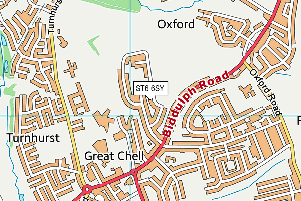 ST6 6SY map - OS VectorMap District (Ordnance Survey)