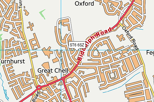 ST6 6SZ map - OS VectorMap District (Ordnance Survey)