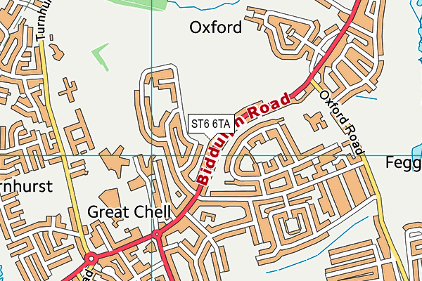 ST6 6TA map - OS VectorMap District (Ordnance Survey)