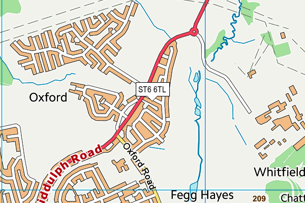 ST6 6TL map - OS VectorMap District (Ordnance Survey)