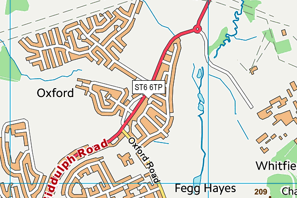 ST6 6TP map - OS VectorMap District (Ordnance Survey)