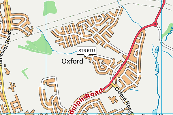 ST6 6TU map - OS VectorMap District (Ordnance Survey)