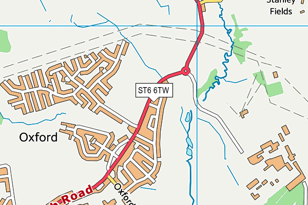ST6 6TW map - OS VectorMap District (Ordnance Survey)