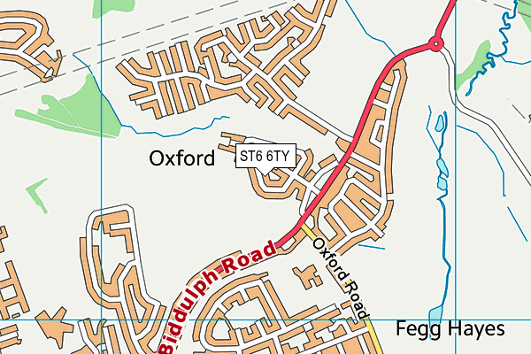 ST6 6TY map - OS VectorMap District (Ordnance Survey)