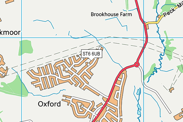 ST6 6UB map - OS VectorMap District (Ordnance Survey)