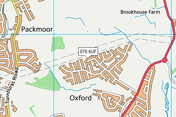 ST6 6UF map - OS VectorMap District (Ordnance Survey)