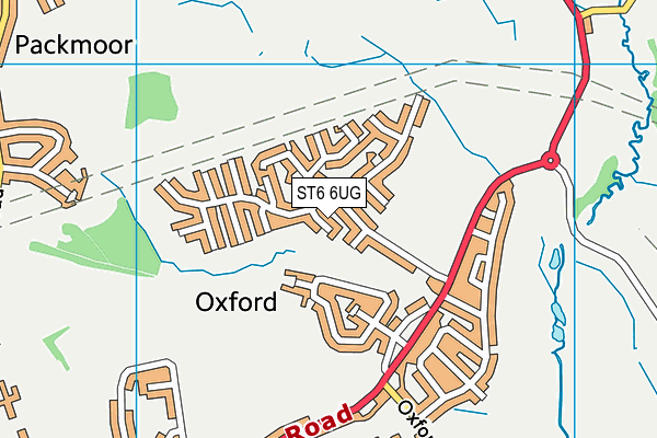 ST6 6UG map - OS VectorMap District (Ordnance Survey)