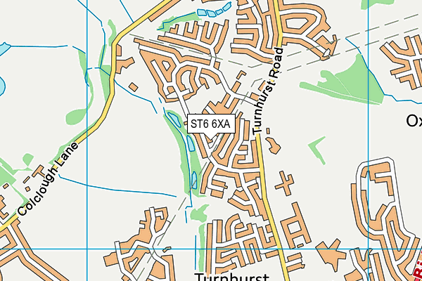 ST6 6XA map - OS VectorMap District (Ordnance Survey)