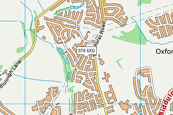 ST6 6XG map - OS VectorMap District (Ordnance Survey)