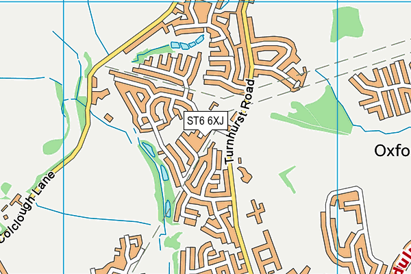 ST6 6XJ map - OS VectorMap District (Ordnance Survey)