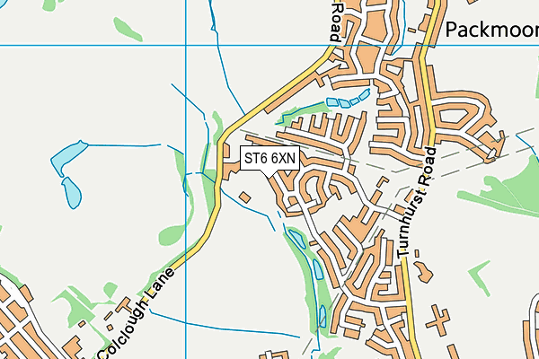 ST6 6XN map - OS VectorMap District (Ordnance Survey)