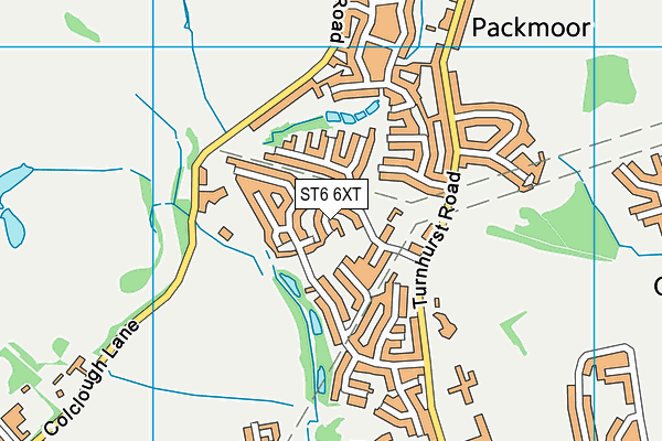 ST6 6XT map - OS VectorMap District (Ordnance Survey)