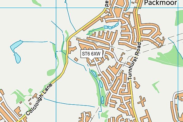 ST6 6XW map - OS VectorMap District (Ordnance Survey)