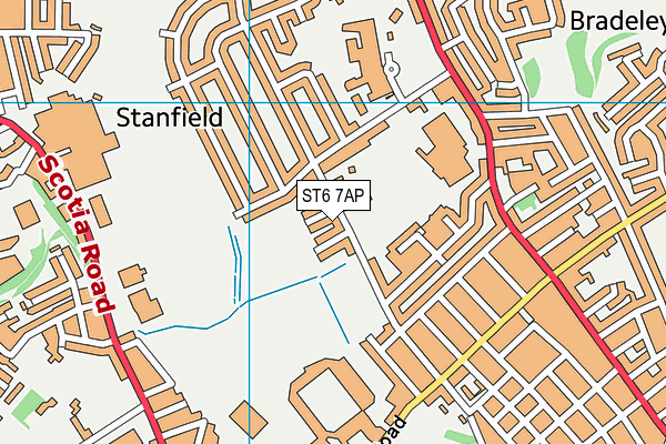 ST6 7AP map - OS VectorMap District (Ordnance Survey)