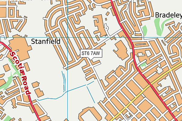 ST6 7AW map - OS VectorMap District (Ordnance Survey)