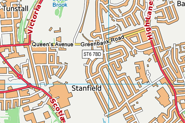 ST6 7BD map - OS VectorMap District (Ordnance Survey)