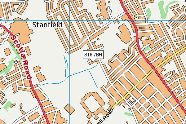 ST6 7BH map - OS VectorMap District (Ordnance Survey)