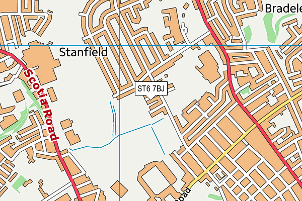 ST6 7BJ map - OS VectorMap District (Ordnance Survey)