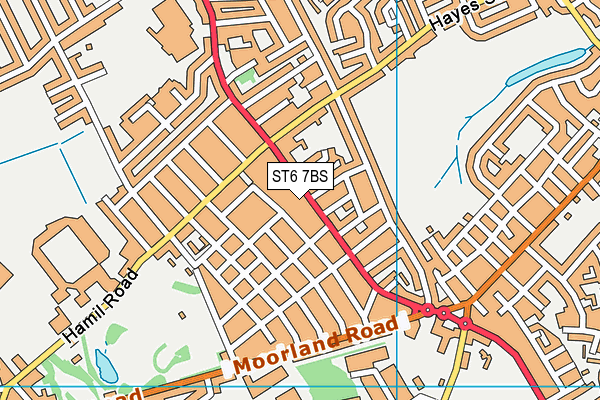 ST6 7BS map - OS VectorMap District (Ordnance Survey)