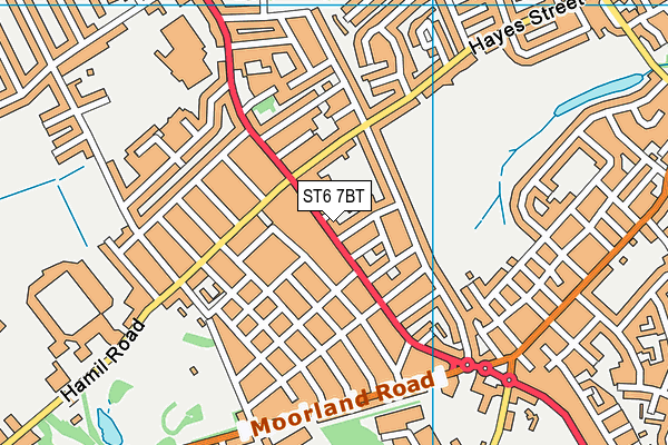 ST6 7BT map - OS VectorMap District (Ordnance Survey)