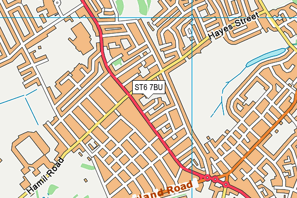 ST6 7BU map - OS VectorMap District (Ordnance Survey)