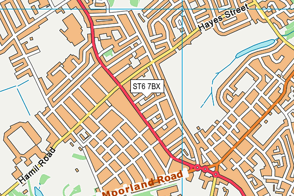 ST6 7BX map - OS VectorMap District (Ordnance Survey)