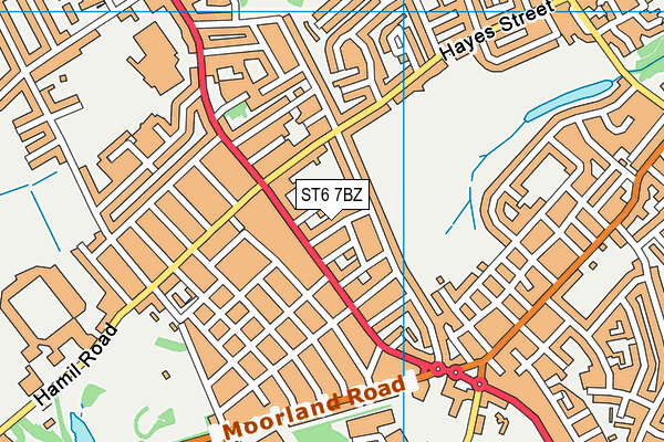 ST6 7BZ map - OS VectorMap District (Ordnance Survey)