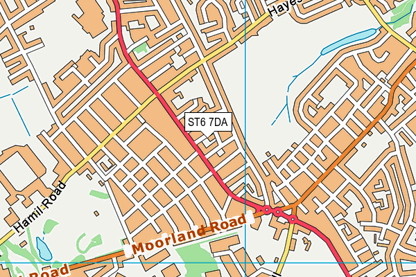 ST6 7DA map - OS VectorMap District (Ordnance Survey)