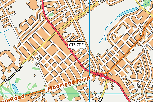 ST6 7DE map - OS VectorMap District (Ordnance Survey)