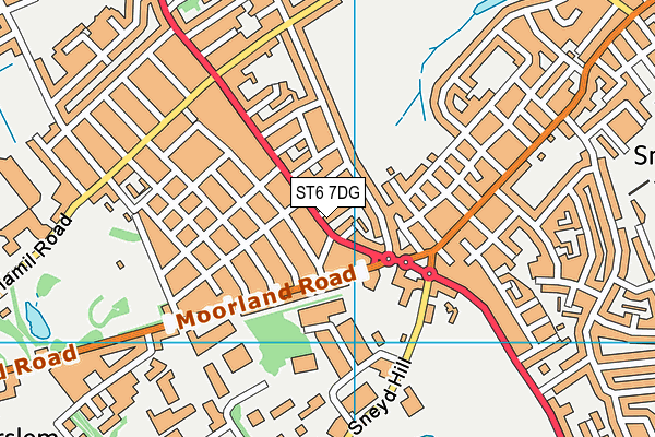 ST6 7DG map - OS VectorMap District (Ordnance Survey)