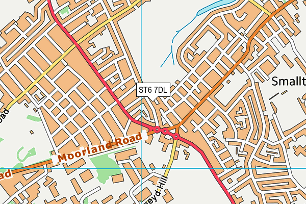 ST6 7DL map - OS VectorMap District (Ordnance Survey)