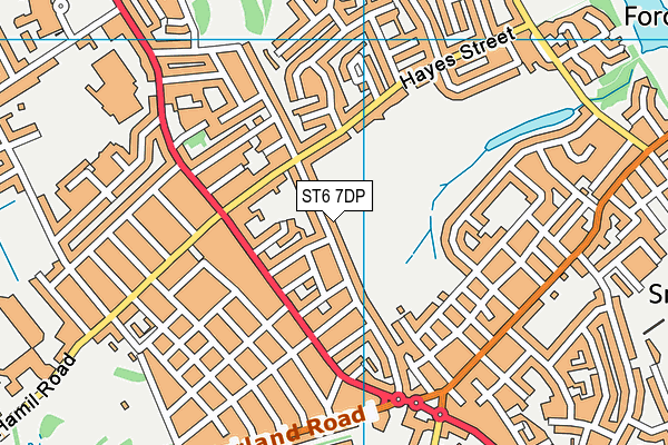 ST6 7DP map - OS VectorMap District (Ordnance Survey)