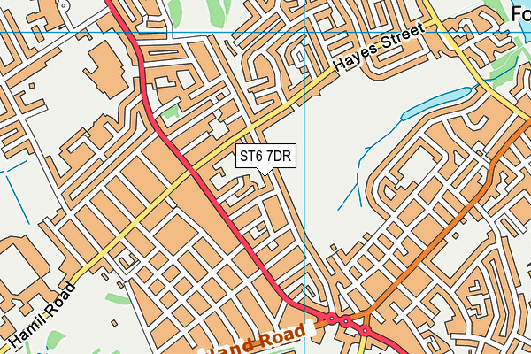 ST6 7DR map - OS VectorMap District (Ordnance Survey)