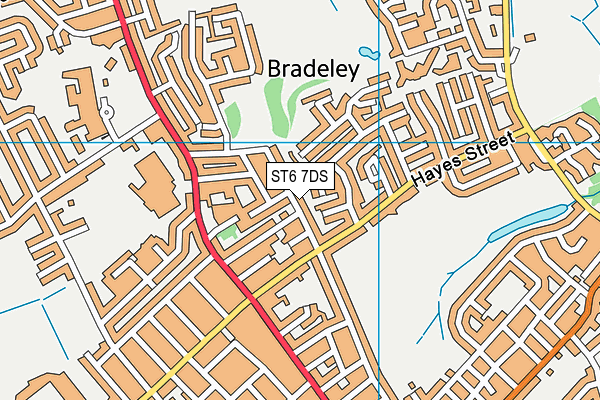 ST6 7DS map - OS VectorMap District (Ordnance Survey)