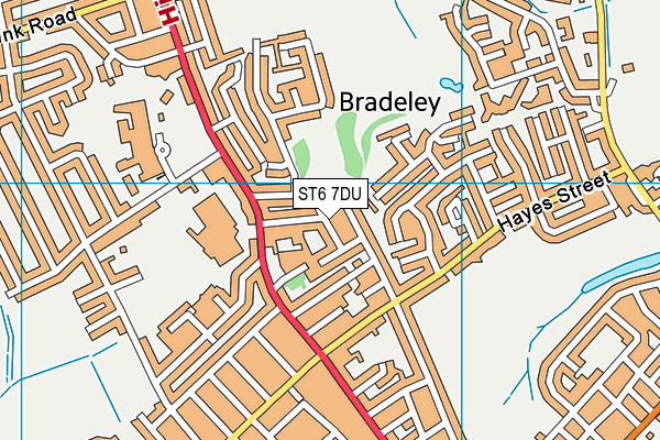 ST6 7DU map - OS VectorMap District (Ordnance Survey)