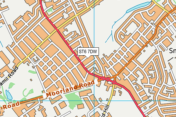 ST6 7DW map - OS VectorMap District (Ordnance Survey)