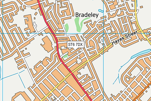 ST6 7DX map - OS VectorMap District (Ordnance Survey)