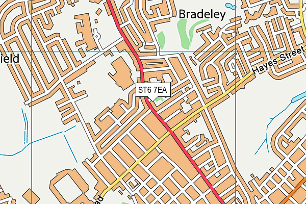 ST6 7EA map - OS VectorMap District (Ordnance Survey)