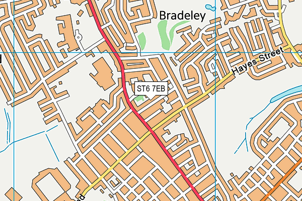 ST6 7EB map - OS VectorMap District (Ordnance Survey)