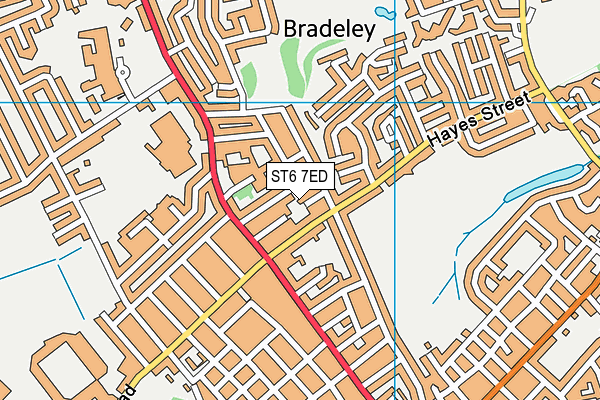 ST6 7ED map - OS VectorMap District (Ordnance Survey)