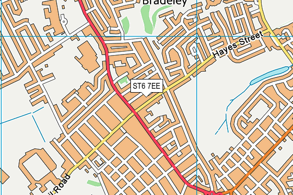 ST6 7EE map - OS VectorMap District (Ordnance Survey)