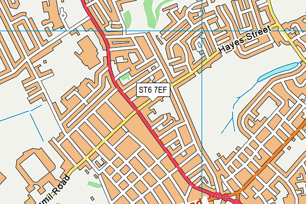 ST6 7EF map - OS VectorMap District (Ordnance Survey)