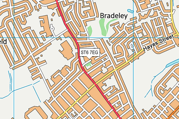 ST6 7EG map - OS VectorMap District (Ordnance Survey)