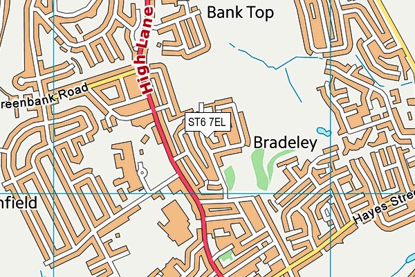 ST6 7EL map - OS VectorMap District (Ordnance Survey)