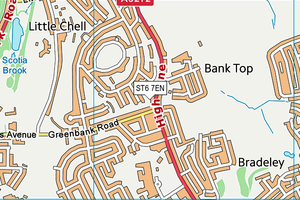 ST6 7EN map - OS VectorMap District (Ordnance Survey)