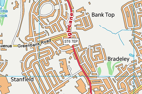 ST6 7EP map - OS VectorMap District (Ordnance Survey)