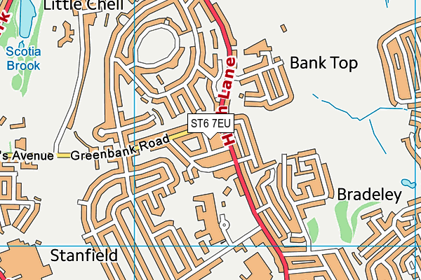 ST6 7EU map - OS VectorMap District (Ordnance Survey)