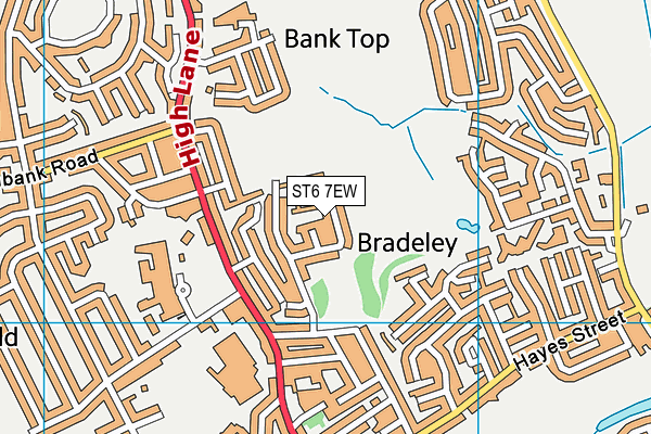 ST6 7EW map - OS VectorMap District (Ordnance Survey)